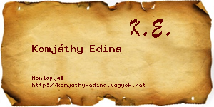 Komjáthy Edina névjegykártya