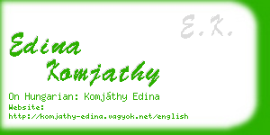 edina komjathy business card
